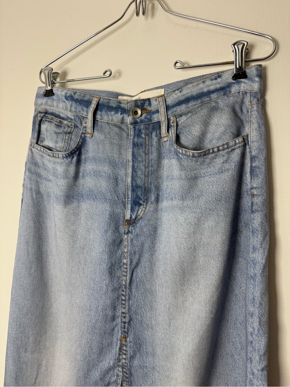 Rag & bone Miramar liquid faux denim midi skirt. 28 - Picture 3 of 7